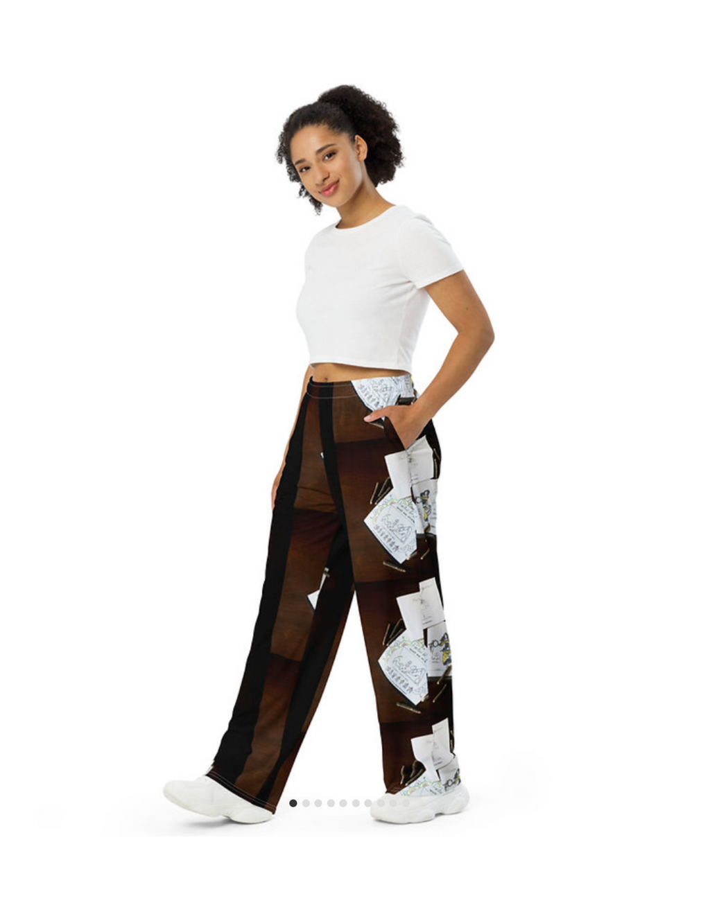 all-over print unisex wide-leg pants